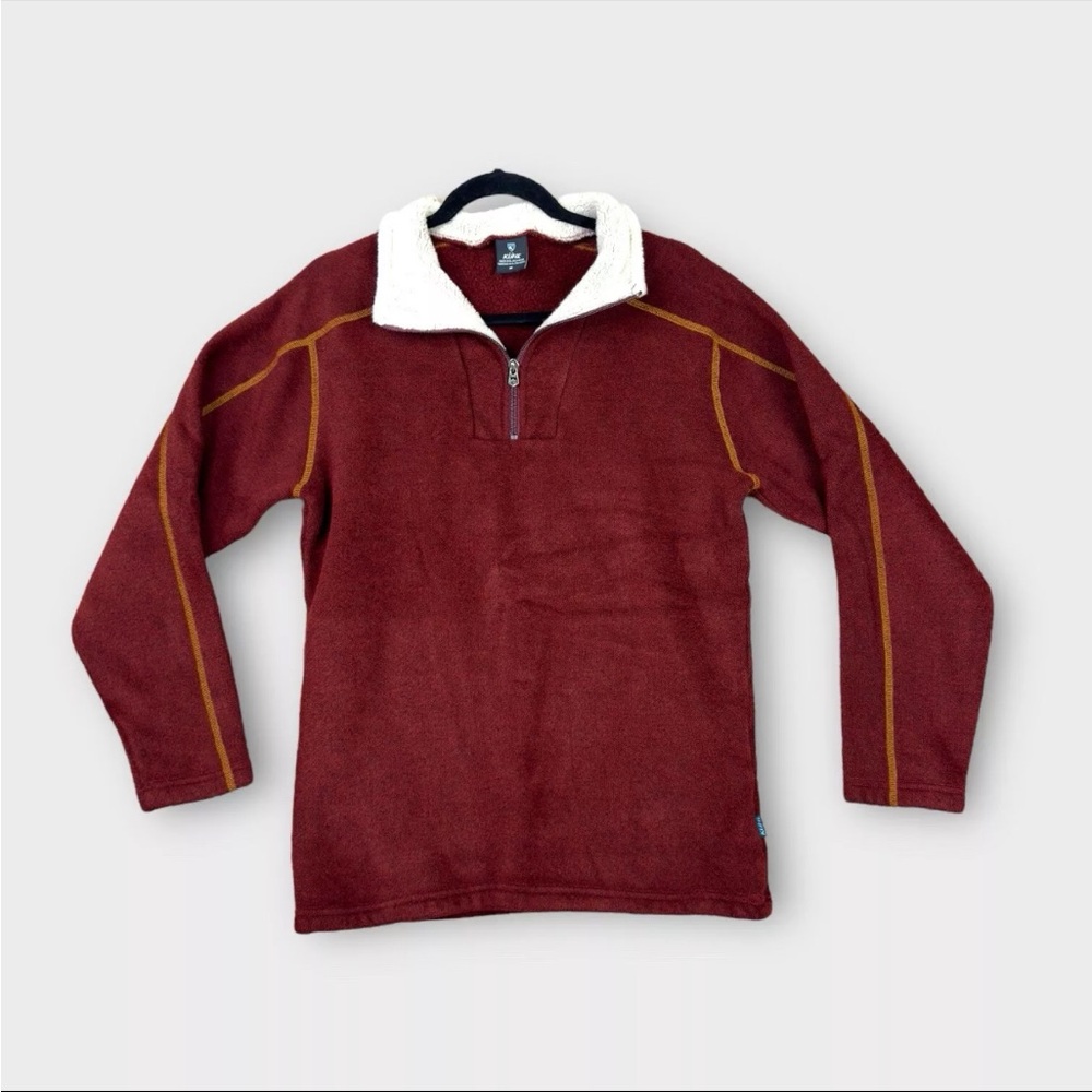 KUHL Alfpaca Fleece Full Zip Fleece Jacket Pullover Size Medium Red